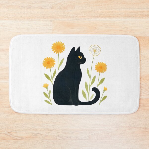 Item preview,  Black cat with a dandelion  designed and sold by uunaa.