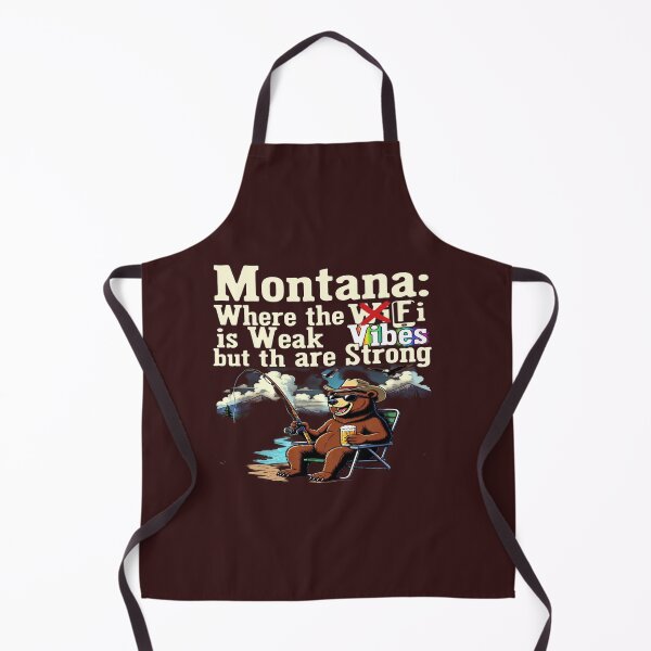 Item preview, Montana Where the WiFi is Weak but the Vibes are Strong Funny Fishing Bear T-Shirt | Outdoor Humor Tee designed and sold by Sushikidsntoddlers.