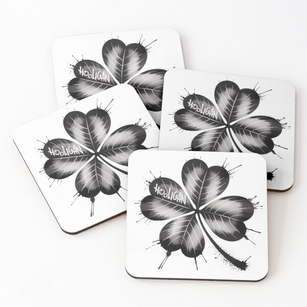 Item preview, Edgy Green Four Leaf Clover Sumi-e Art designed and sold by Bloomkept.