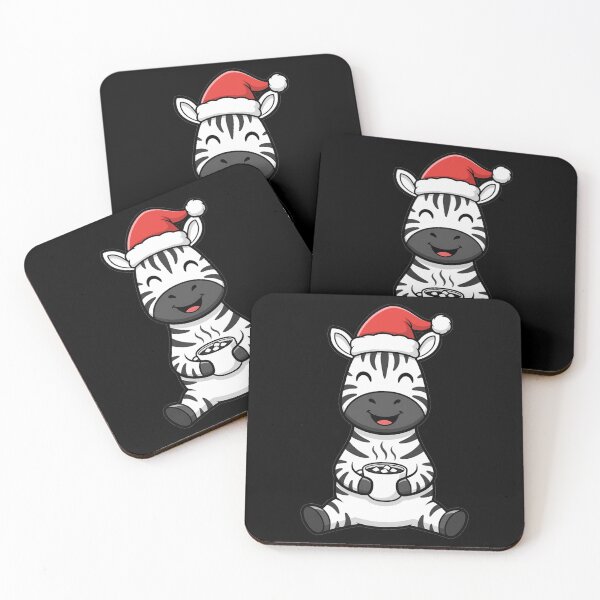 Item preview, Cute Christmas Zebra with Hot Cocoa Santa Hat designed and sold by k3rstman1.