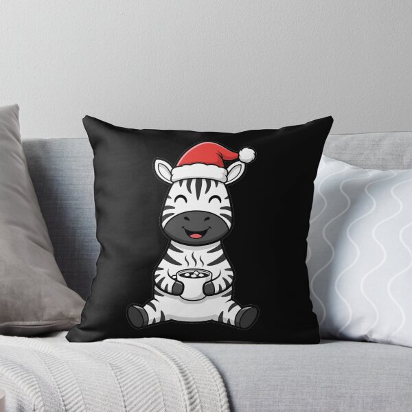 Item preview, Cute Christmas Zebra with Hot Cocoa Santa Hat designed and sold by k3rstman1.