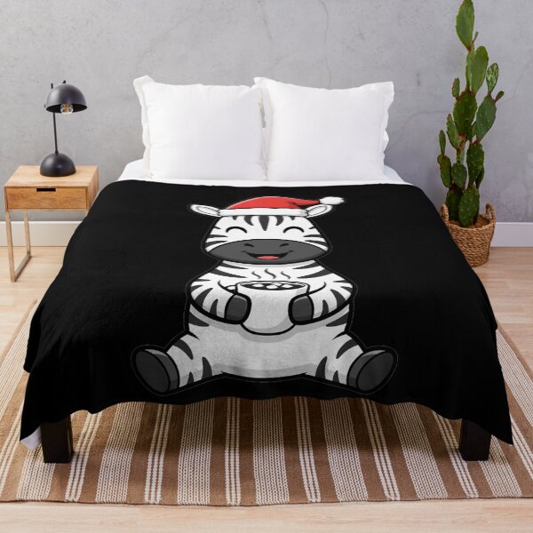 Item preview, Cute Christmas Zebra with Hot Cocoa Santa Hat designed and sold by k3rstman1.