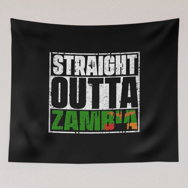 Item preview, Straight Outta Zambia Flag designed and sold by CosmoKitsch.