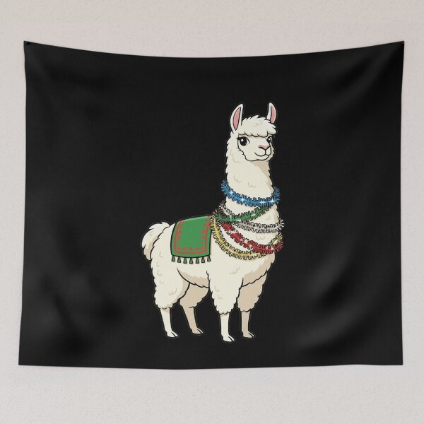 Item preview, Cute Festive Llama with Colorful Holiday Garlands designed and sold by k3rstman1.