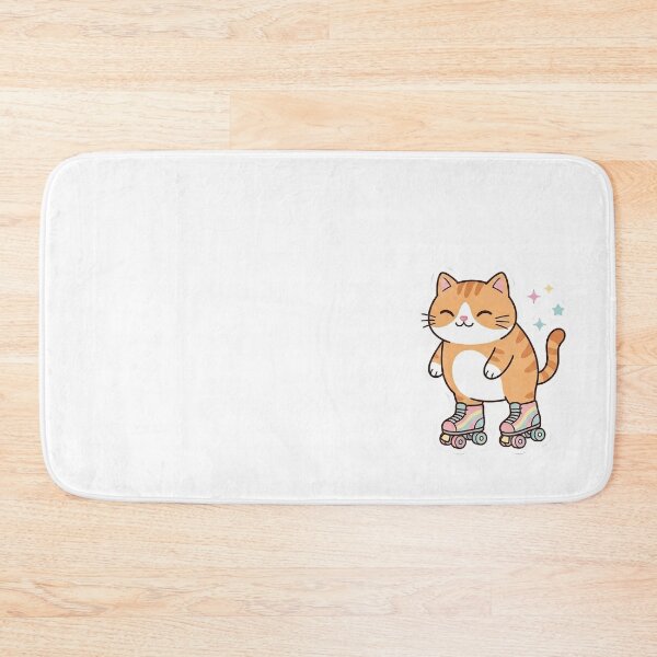 Item preview, Cute Chubby Cat Roller Skating in Pastel Rainbow Skates designed and sold by NoopnyangStudio.
