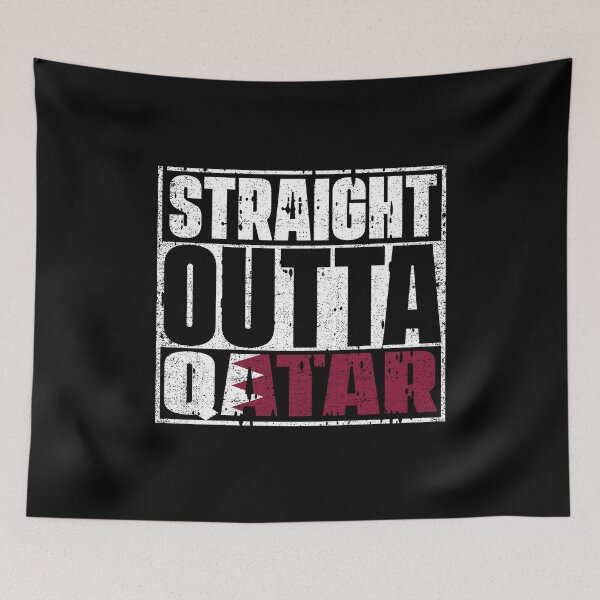 Item preview, Straight Outta Qatar Flag designed and sold by CosmoKitsch.