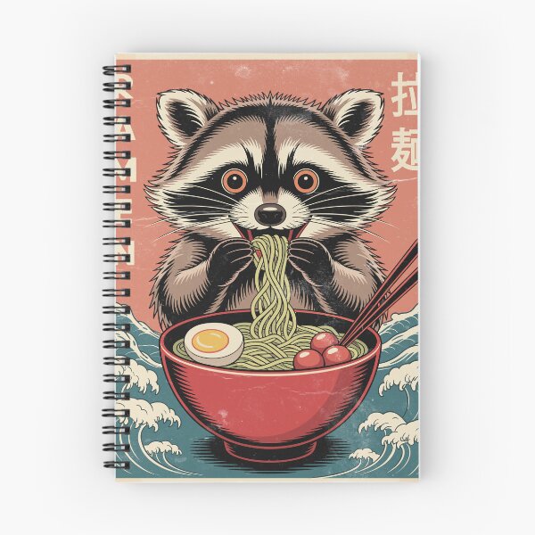 Item preview, Ramen Raccoon - Funny Kawaii Japanese Noodles & Great Wave Art designed and sold by YYoYY.