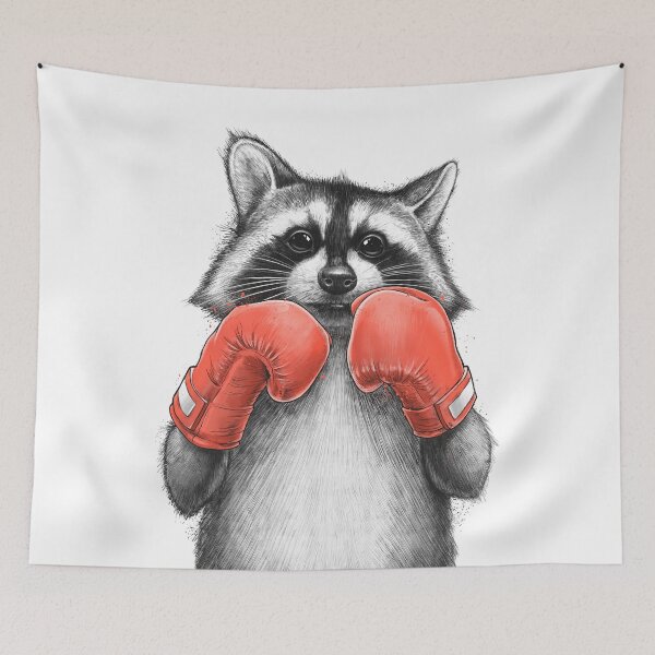 Item preview, Raccoon boxer designed and sold by NIKITA KORENKOV NikKor.