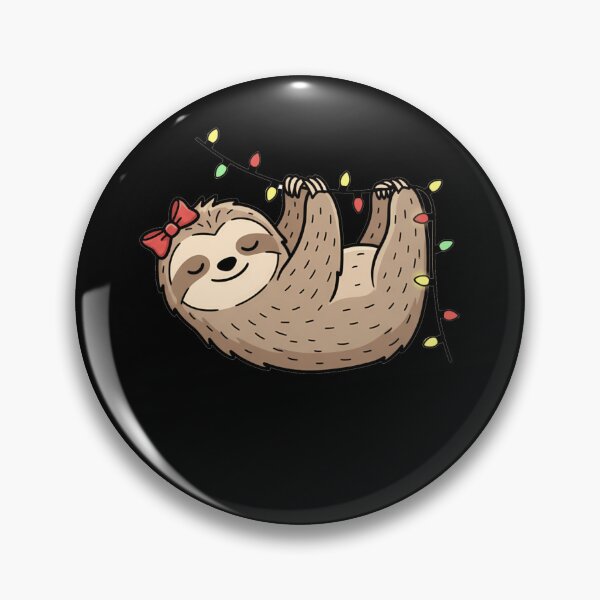 Item preview, Cute Christmas Sloth Hanging on Holiday Lights designed and sold by k3rstman1.