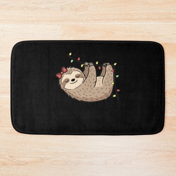 Item preview, Cute Christmas Sloth Hanging on Holiday Lights designed and sold by k3rstman1.