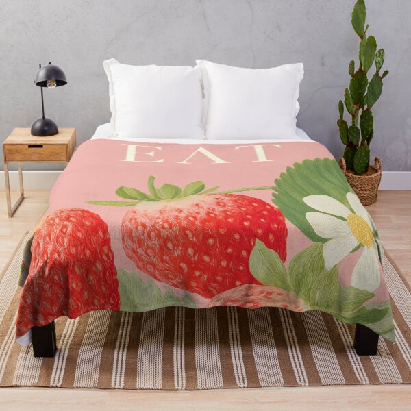 Item preview, Strawberry Eat – Cute Fruit Illustration with Playful Typography designed and sold by BobaBunny76.