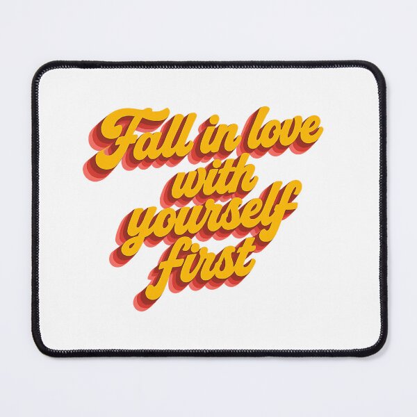 Item preview, Fall in Love with Yourself First Retro Typography Motivational Quote Sticker designed and sold by CosmoMerchStore.
