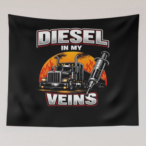 Item preview, DIESEL IN MY VEINS – Truck Driver Power Graphic designed and sold by Timeless Junction.