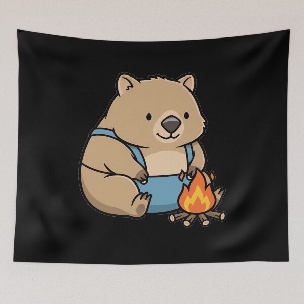 Item preview, Cute Kawaii Wombat Camping Australian Animal designed and sold by k3rstman1.