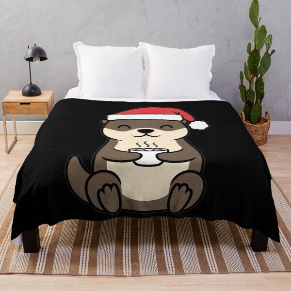 Item preview, Kawaii Santa Otter Drinking Hot Chocolate designed and sold by k3rstman1.