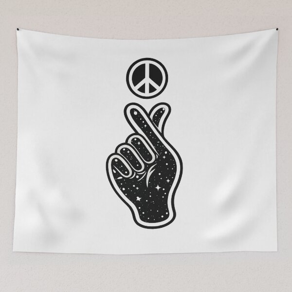 Item preview, Peace Sign Hand – Crossed Fingers Good Luck Art designed and sold by thesmilngnature.
