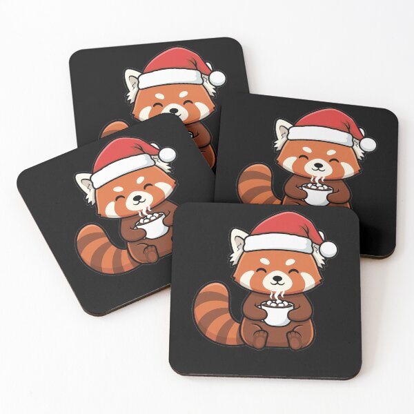 Item preview, Cute Kawaii Red Panda Santa Hat Winter Cocoa designed and sold by k3rstman1.