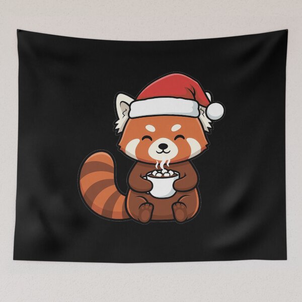 Item preview, Cute Kawaii Red Panda Santa Hat Winter Cocoa designed and sold by k3rstman1.