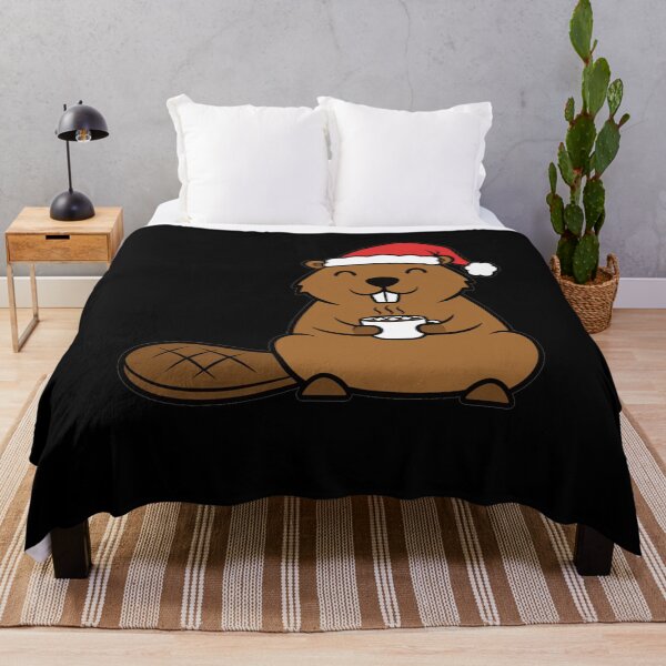 Item preview, Cute Christmas Beaver Wearing Santa Hat Drinking Cocoa designed and sold by k3rstman1.