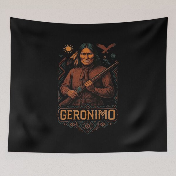 Item preview, Geronimo Apache Warrior Design, Native American Fighter Shirt, Apache Leader, Tribal Warrior, Indigenous Warrior Art, Desert Warrior, Historic Warrior Graphic designed and sold by Typologystudios.