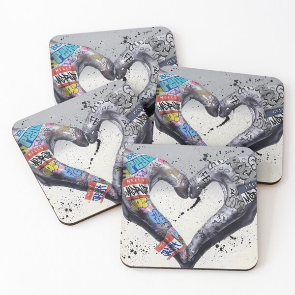 Item preview, Graffiti Heart Hands Street Art – Urban Love Spray Paint Design designed and sold by Kruti Collection.