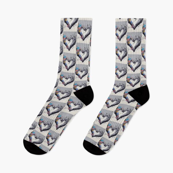 Item preview, Graffiti Heart Hands Street Art – Urban Love Spray Paint Design designed and sold by Kruti Collection.