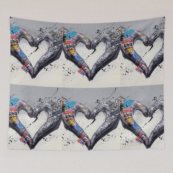 Item preview, Graffiti Heart Hands Street Art – Urban Love Spray Paint Design designed and sold by Kruti Collection.