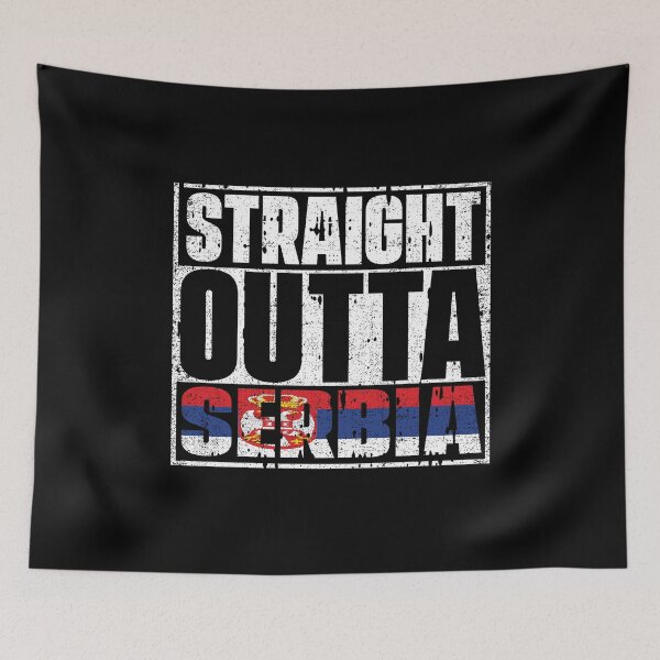 Item preview, Straight Outta Serbia Flag designed and sold by CosmoKitsch.