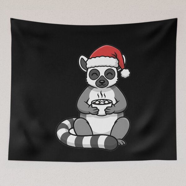 Item preview, Cute Christmas Lemur with Hot Chocolate Cocoa designed and sold by k3rstman1.