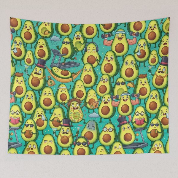Item preview, Avocado Personality Pattern designed and sold by Imaginarium of Chaos falcon88 .