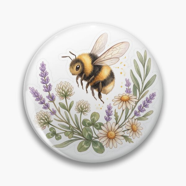 Item preview, Cottagecore Bee Wildflower Sticker — Honey Bee Botanical Nature Art Garden Lover designed and sold by Floraisonco.