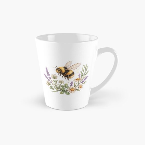 Artikelvorschau, Cottagecore-Bienen-Wildblumen-Aufkleber – Honigbiene, botanische Naturkunst, Gartenliebhaber entworfen und verkauft von Floraisonco.