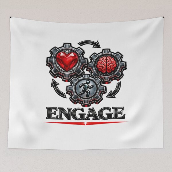 Item preview, Engage Your Mind Body Heart – Brain vs Heart Motivation | Discipline & Growth Mindset Design designed and sold by Be-You-Vibes.