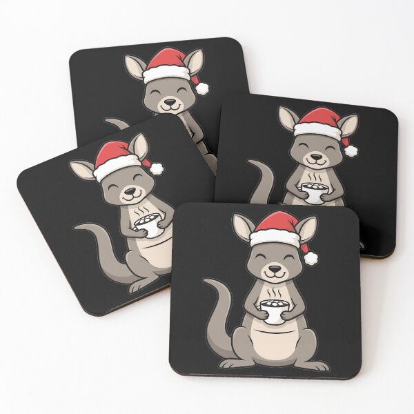 Item preview, Cute Christmas Kangaroo Wearing Santa Hat With Cocoa designed and sold by k3rstman1.
