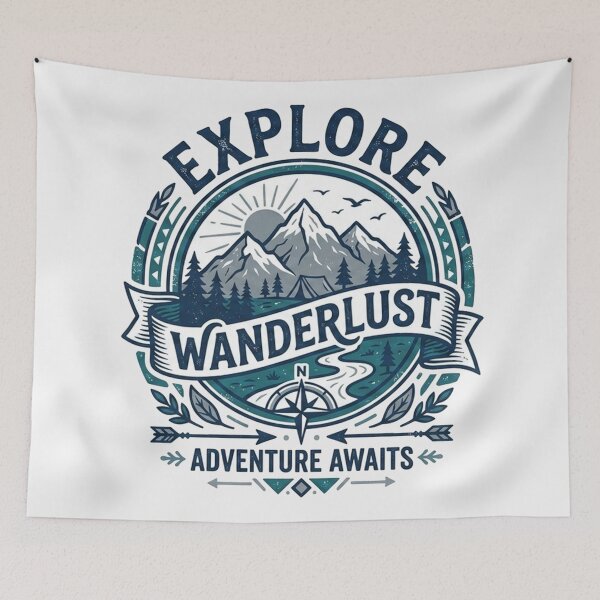 Item preview, Explore Adventure Awaits Outdoor Nature Emblem designed and sold by Owcomm.