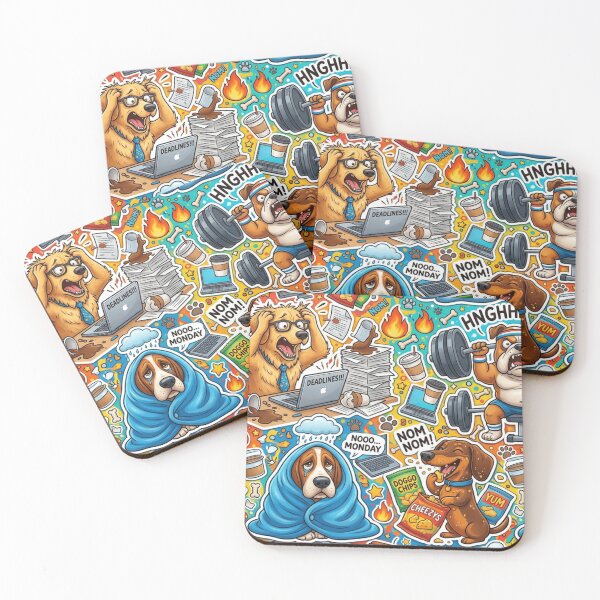 Item preview, Dogs With Human Problems Pattern designed and sold by Imaginarium of Chaos falcon88 .