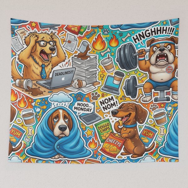 Item preview, Dogs With Human Problems Pattern designed and sold by Imaginarium of Chaos falcon88 .