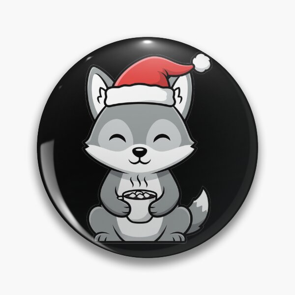 Item preview, Kawaii Christmas Wolf Drinking Hot Cocoa designed and sold by k3rstman1.