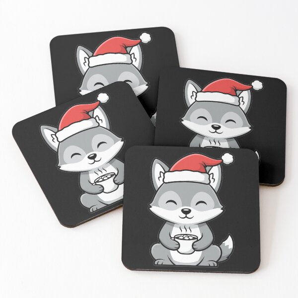 Item preview, Kawaii Christmas Wolf Drinking Hot Cocoa designed and sold by k3rstman1.