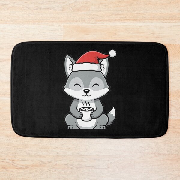 Item preview, Kawaii Christmas Wolf Drinking Hot Cocoa designed and sold by k3rstman1.