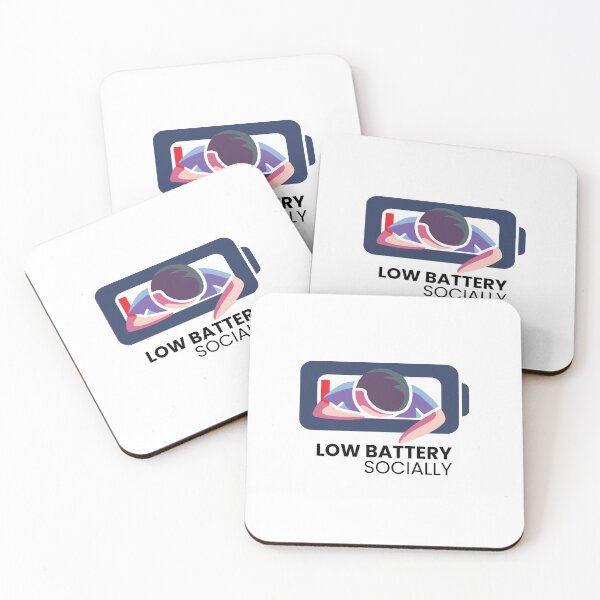 Item preview, low battery socially-introvert humor social battery design designed and sold by Graphink studio.