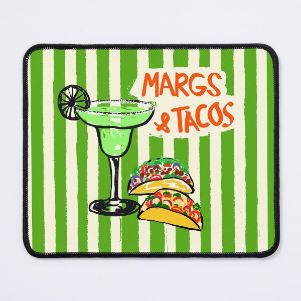 Item preview, Margs & Tacos Retro Green Stripes Fiesta Illustration designed and sold by MaiZephyr.