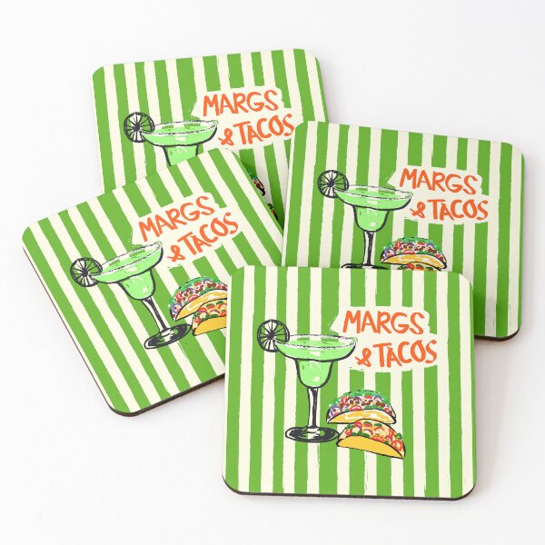 Item preview, Margs & Tacos Retro Green Stripes Fiesta Illustration designed and sold by MaiZephyr.
