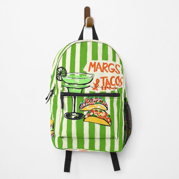 Item preview, Margs & Tacos Retro Green Stripes Fiesta Illustration designed and sold by MaiZephyr.