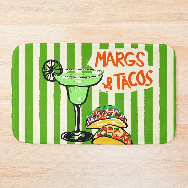 Item preview, Margs & Tacos Retro Green Stripes Fiesta Illustration designed and sold by MaiZephyr.