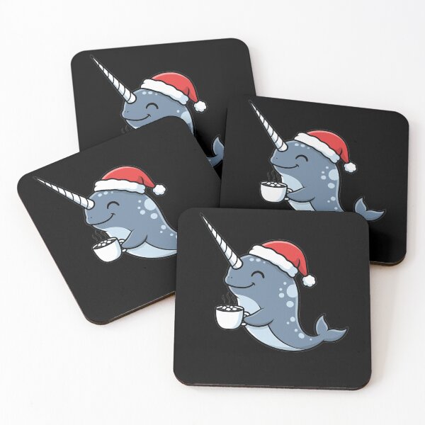 Item preview, Kawaii Christmas Narwhal with Hot Cocoa designed and sold by k3rstman1.