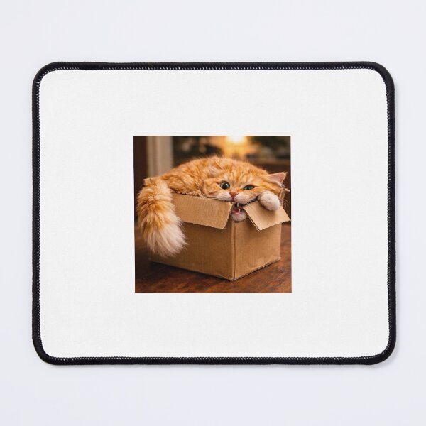 Item preview, Mischievous Cat Destroying a Box designed and sold by LovelyCatGalaxy.