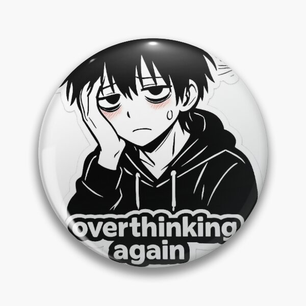 Item preview, Overthinking Anime Sticker – Stressed Mood Aesthetic designed and sold by KeiiMarket.