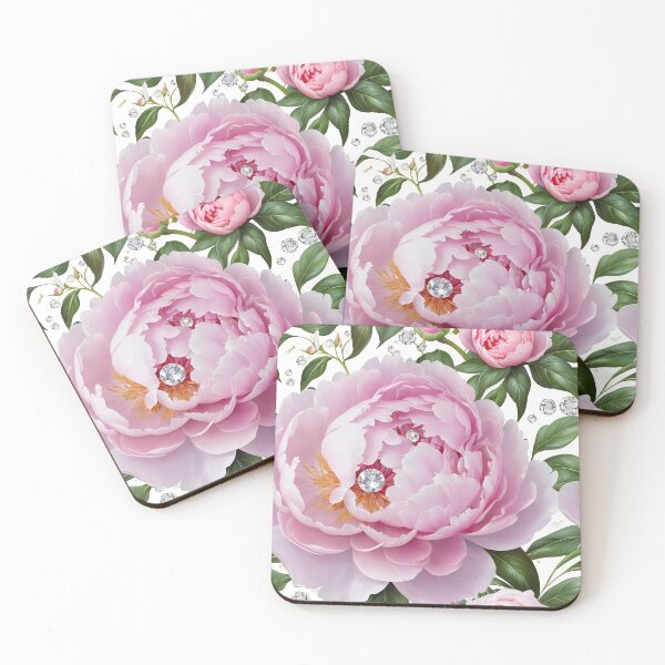 Item preview, Pink and White Peonies with Diamonds Floral Seamless Pattern designed and sold by Leylita Design.
