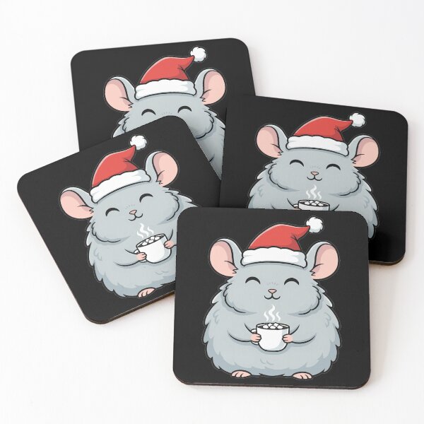 Item preview, Kawaii Christmas Chinchilla Drinking Hot Cocoa designed and sold by k3rstman1.